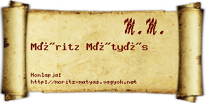 Móritz Mátyás névjegykártya