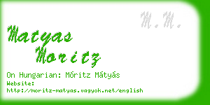 matyas moritz business card